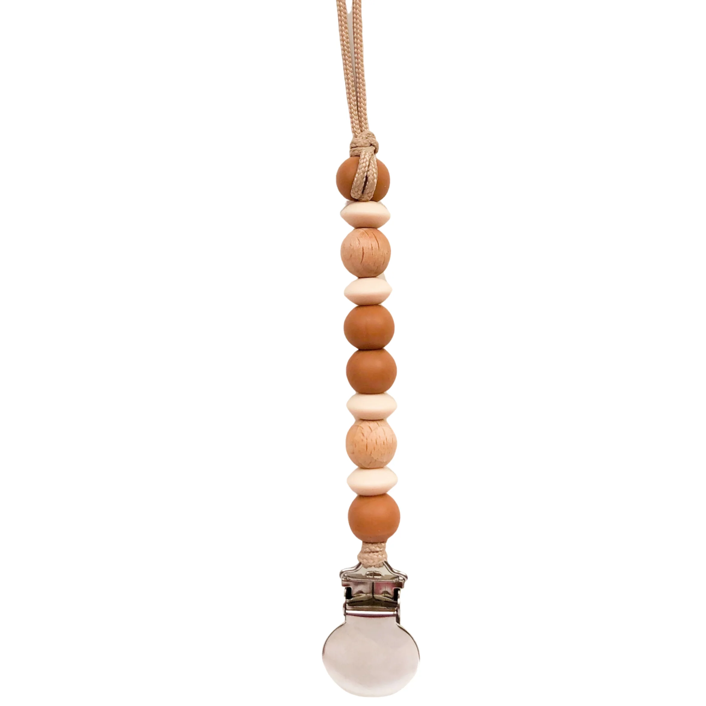 Finn Pacifier Clip - Almond by Pretty Please Teethers