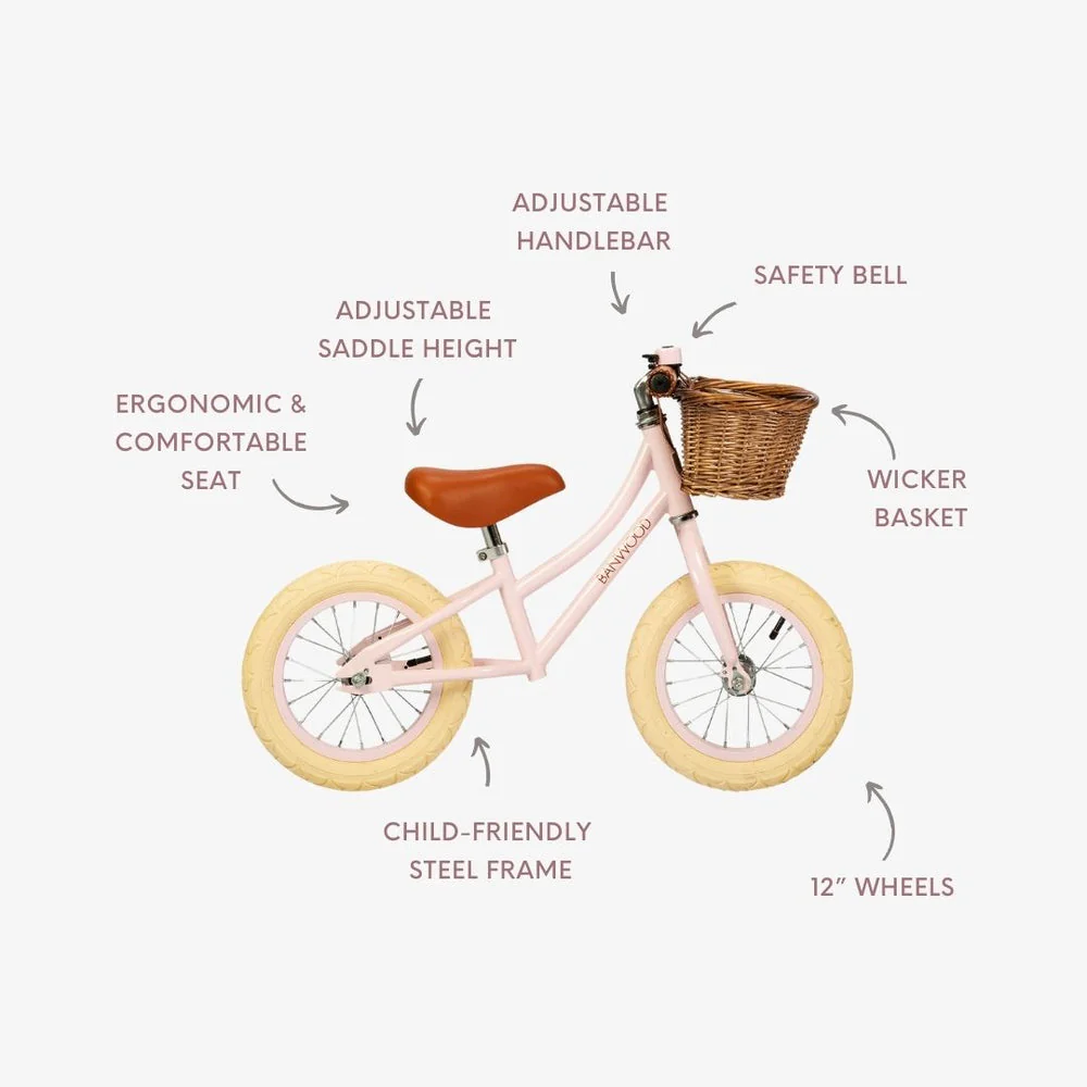 FIRST GO! Balance Bike - Pink by Banwood - Image 8