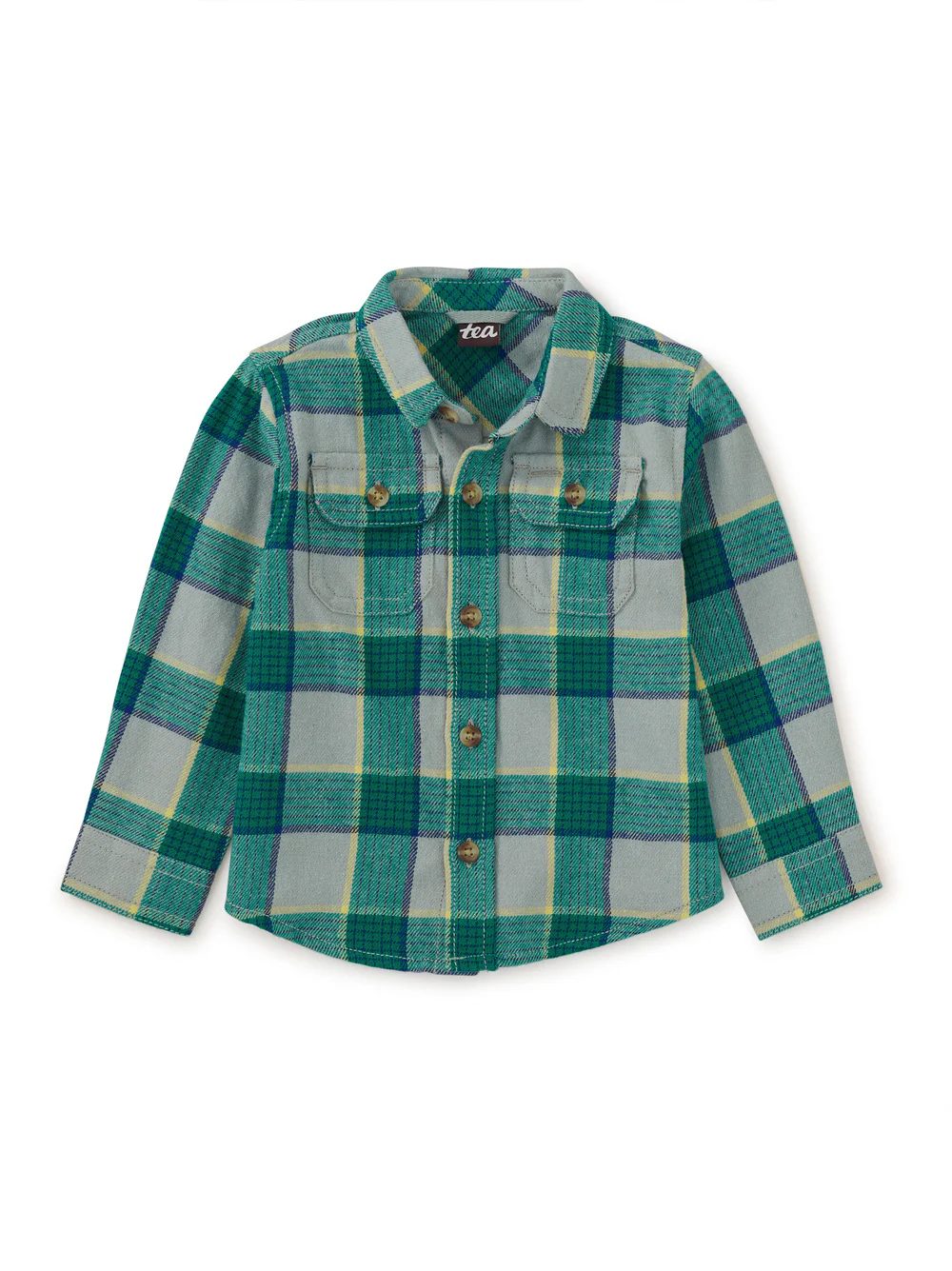 Flannel Button Up Shirt - Anatolian Plaid by Tea Collection - FINAL SALE - Image 3