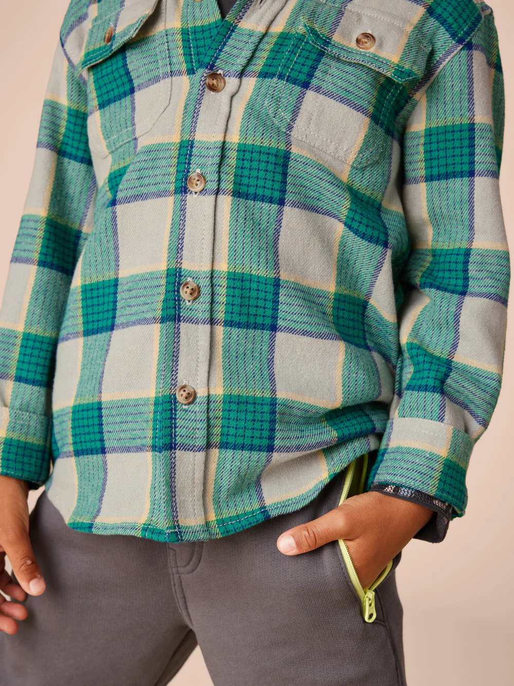 Flannel Button Up Shirt - Anatolian Plaid by Tea Collection - FINAL SALE - Image 7