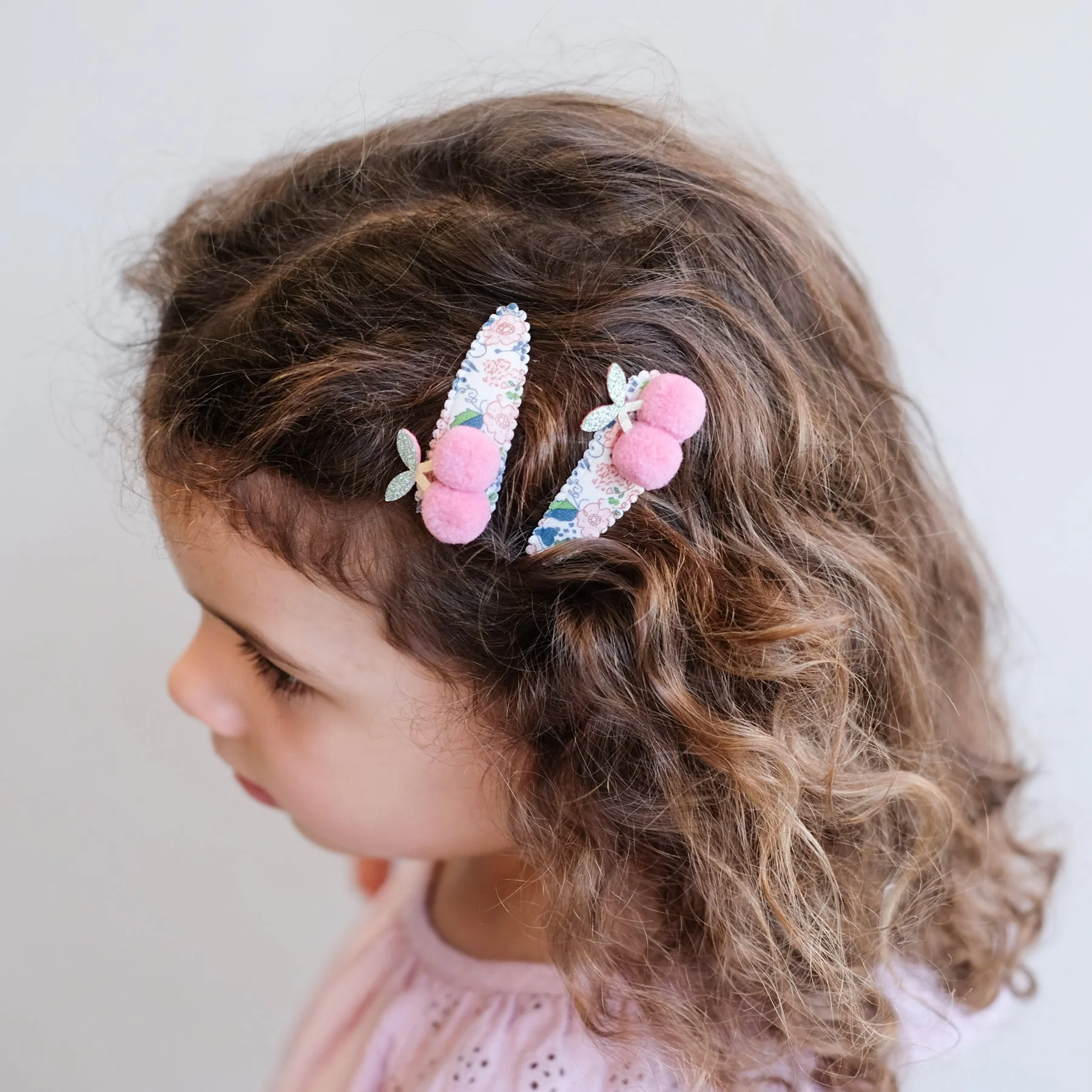 Floral Pom Pom Cherries Clips by Mimi & Lula - Image 2
