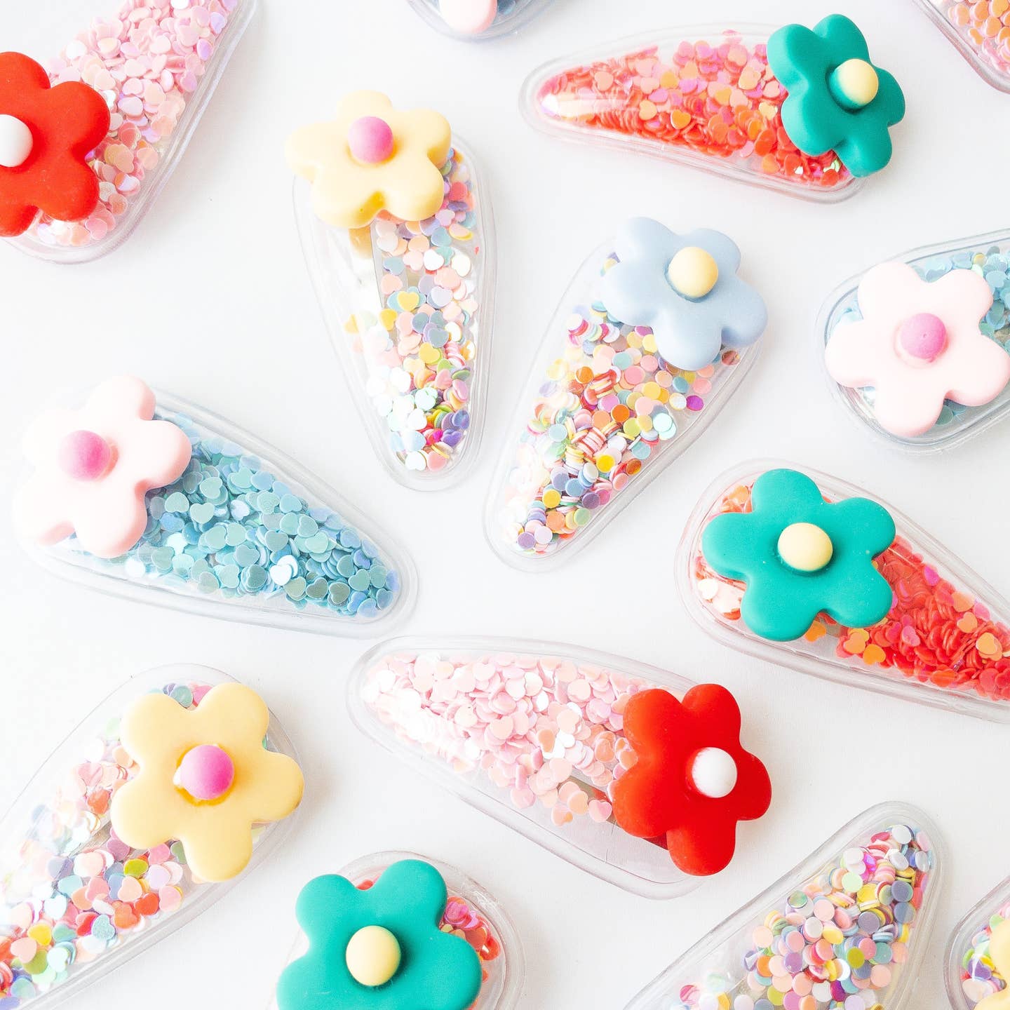 Flower Confetti Shaker Hair Clips by Eggy Cakes - Image 2