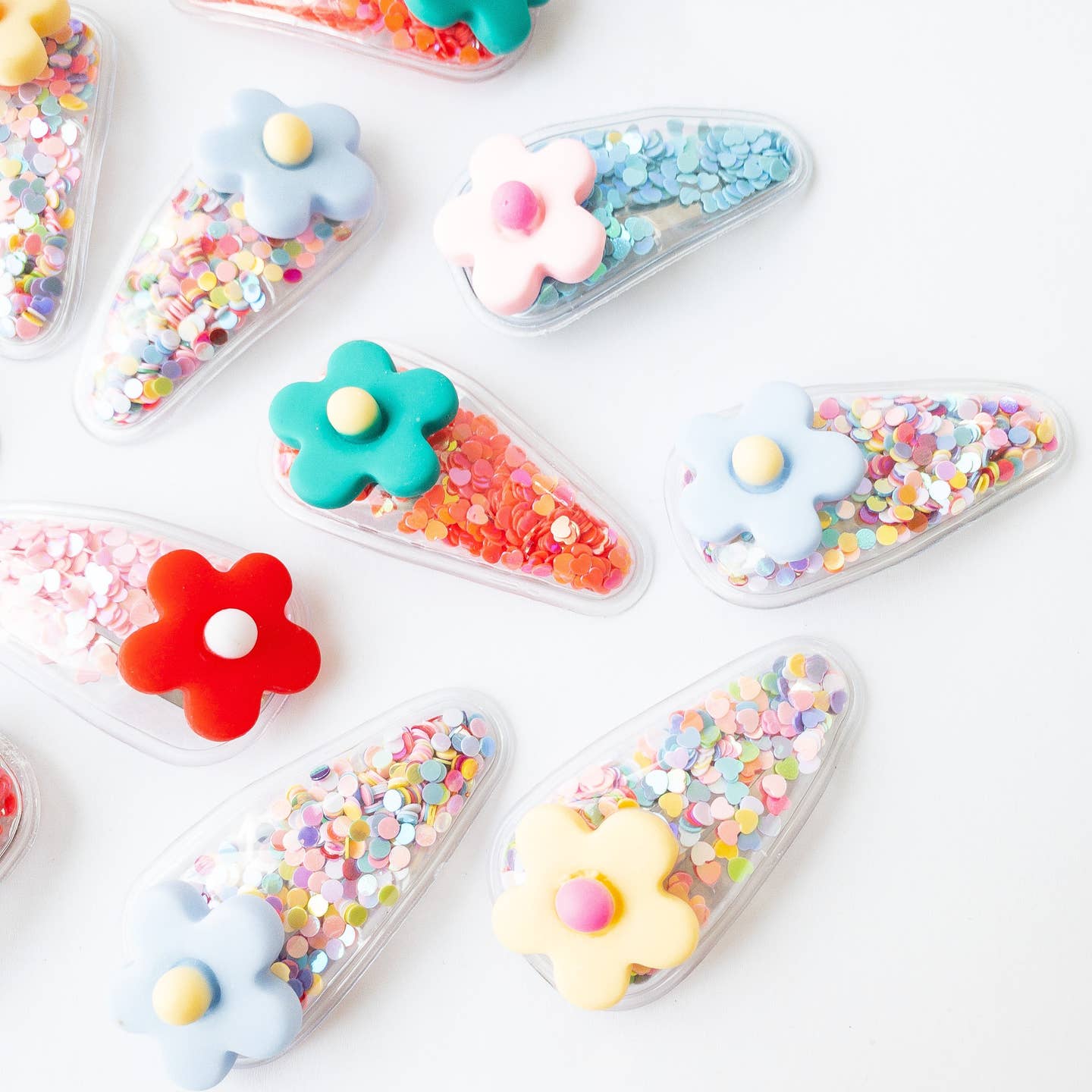 Flower Confetti Shaker Hair Clips by Eggy Cakes - Image 3