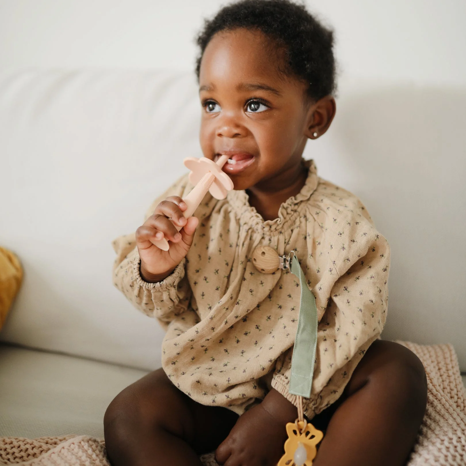 Flower Training Toothbrush - Blush by Mushie & Co - Image 2