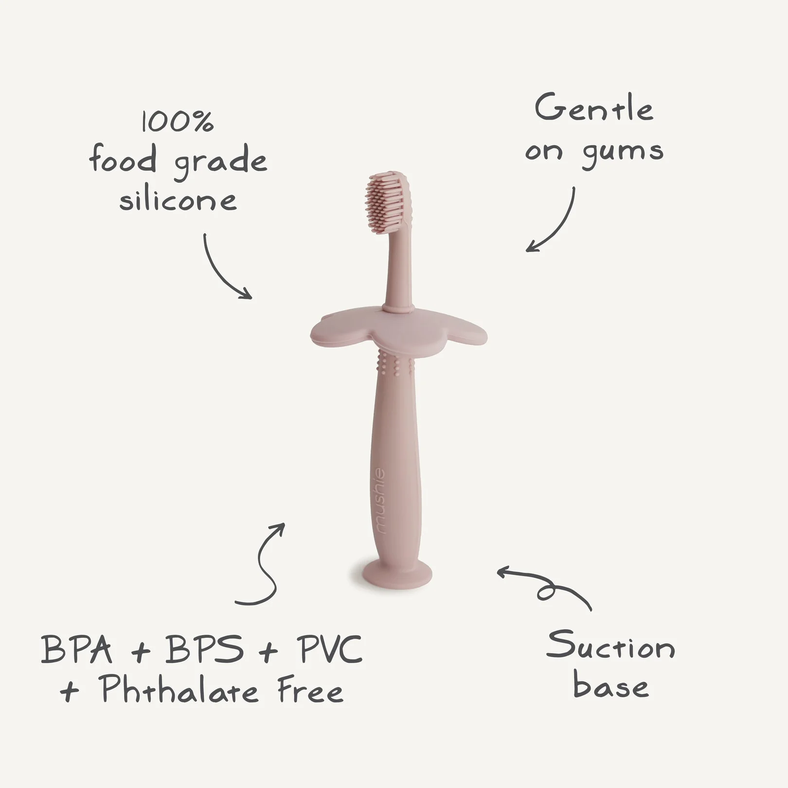 Flower Training Toothbrush - Blush by Mushie & Co - Image 3