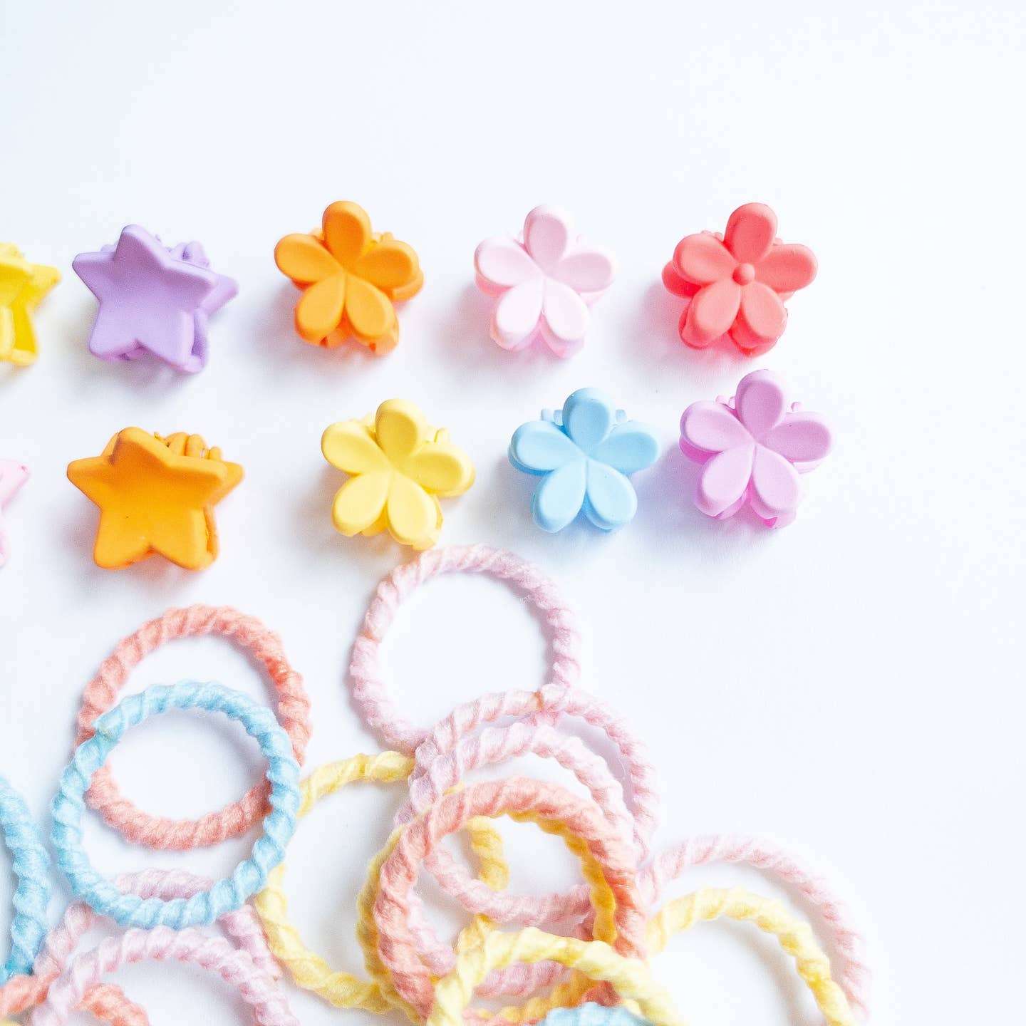 Flowers & Stars Hair Claw & Tie Set by Eggy Cakes - Image 3