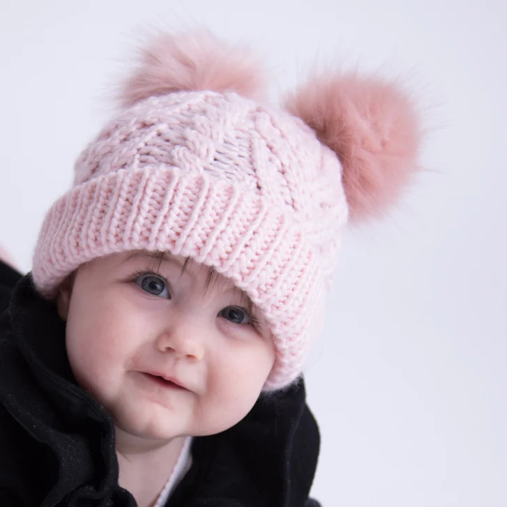 Fluffer Beanie Hat - Blush Pink by Huggalugs - Image 2