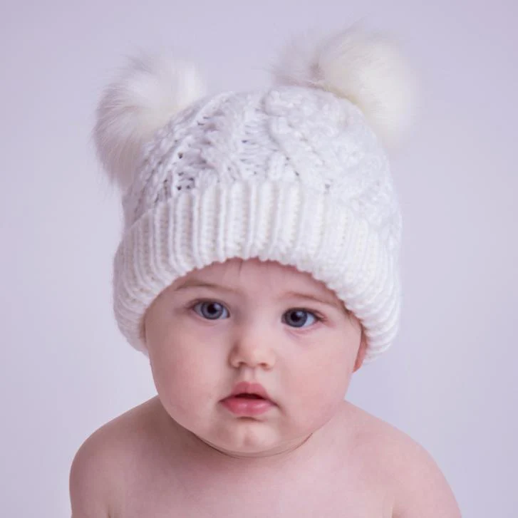 Fluffer Beanie Hat - Winter White by Huggalugs - Image 4