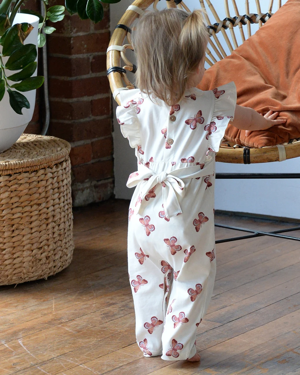 Flutter Long Romper - Butterflies by City Mouse - Image 3
