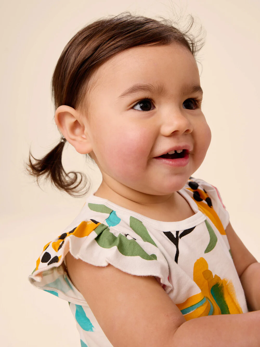 Flutter Sleeve Pocket Dress - Painted Tropical Fruit by Tea Collection - FINAL SALE - Image 4