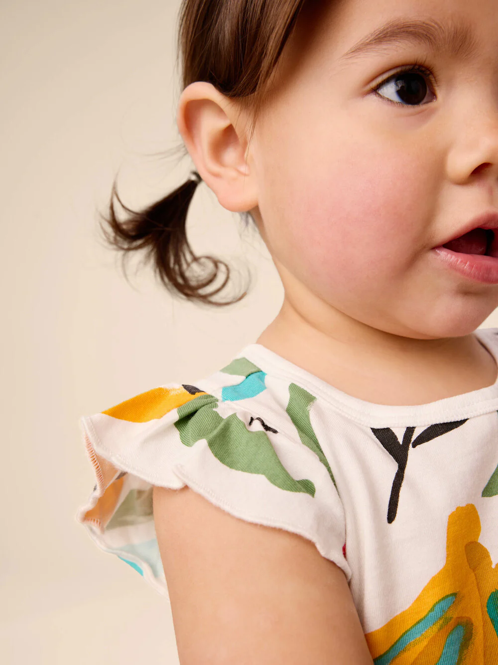 Flutter Sleeve Pocket Dress - Painted Tropical Fruit by Tea Collection - FINAL SALE - Image 5