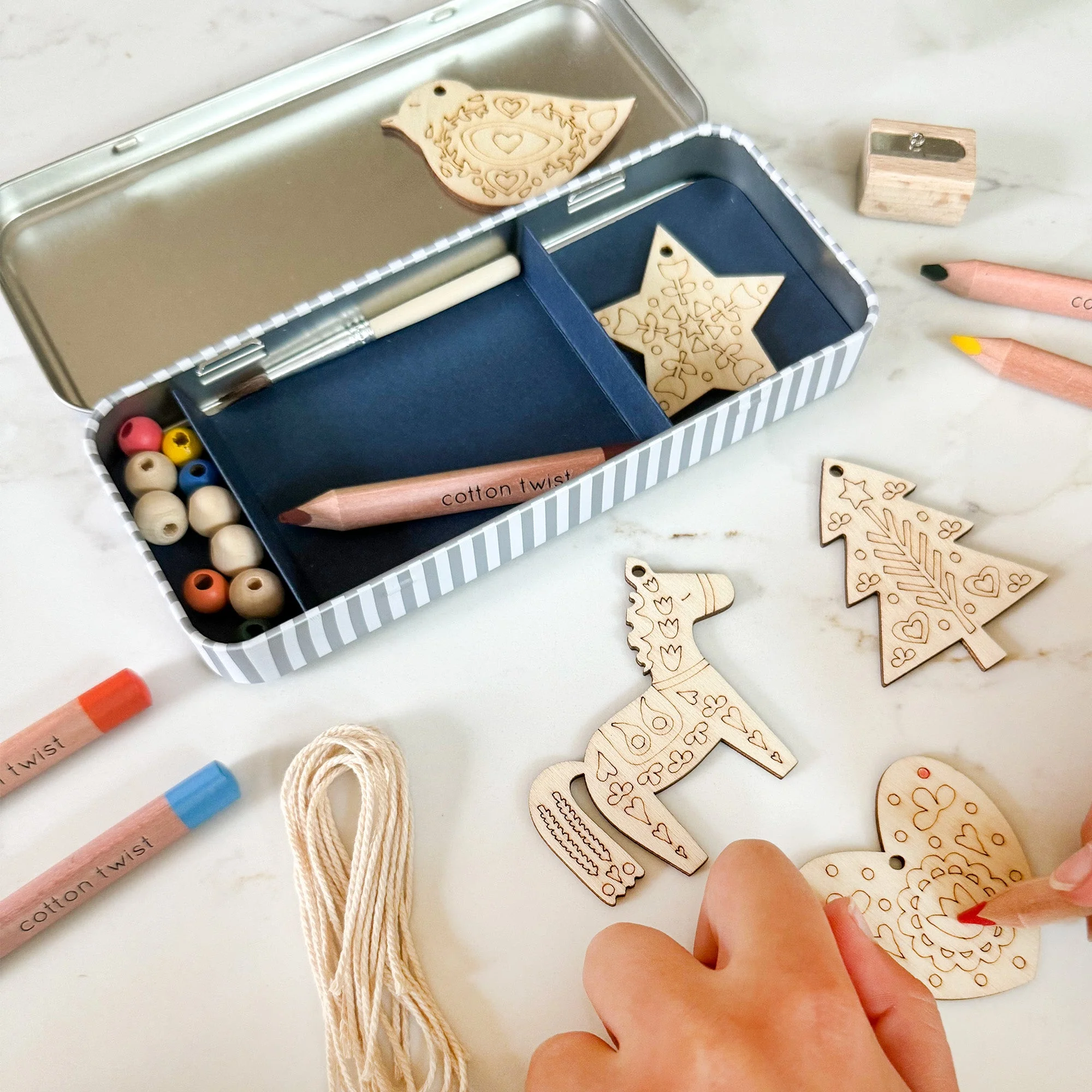 Folk Art Christmas Decoration Kit by Cotton Twist - Image 6