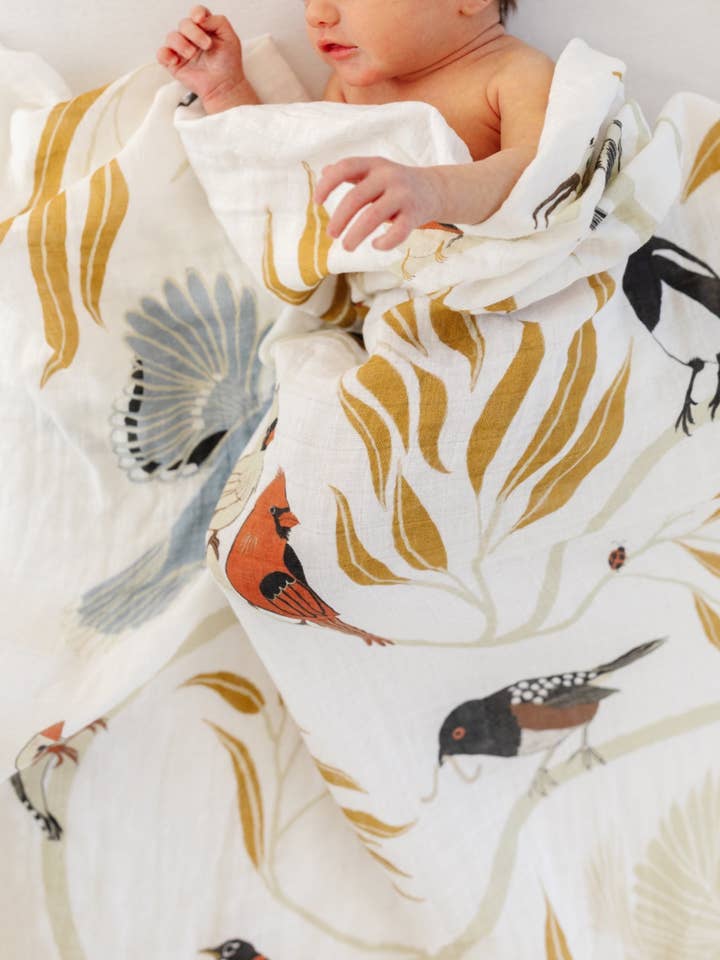 For the Birds Swaddle by Clementine Kids - Image 3