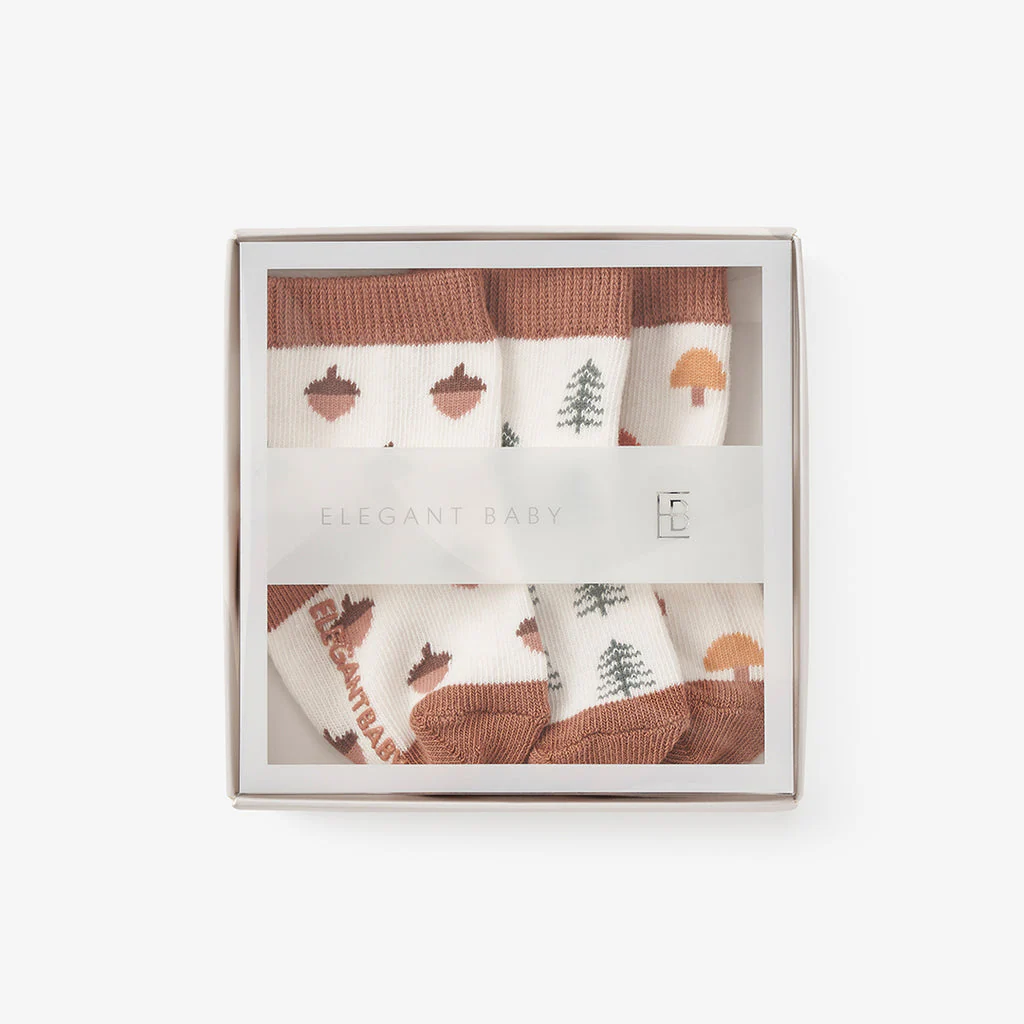 Forest Non-Slip Baby Sock Set - 3 Pack by Elegant Baby - Image 2