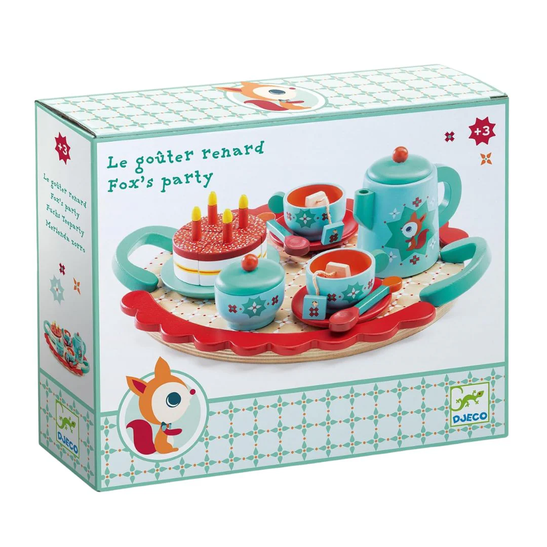 Fox's Party Wooden Tea Set by Djeco - Image 2