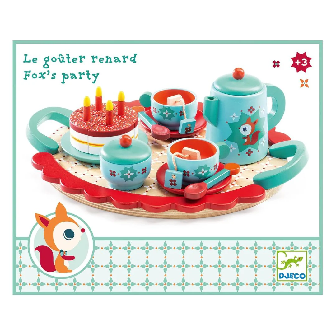 Fox's Party Wooden Tea Set by Djeco - Image 3