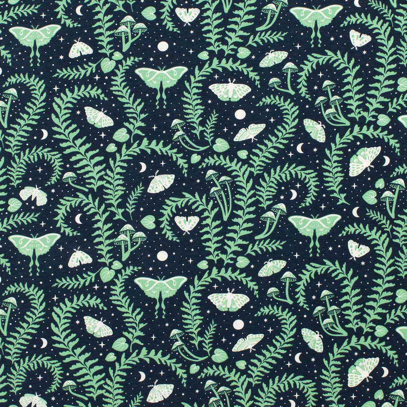 French Terry Blanket - Luna Moths Night Sky by Winter Water Factory - Image 2