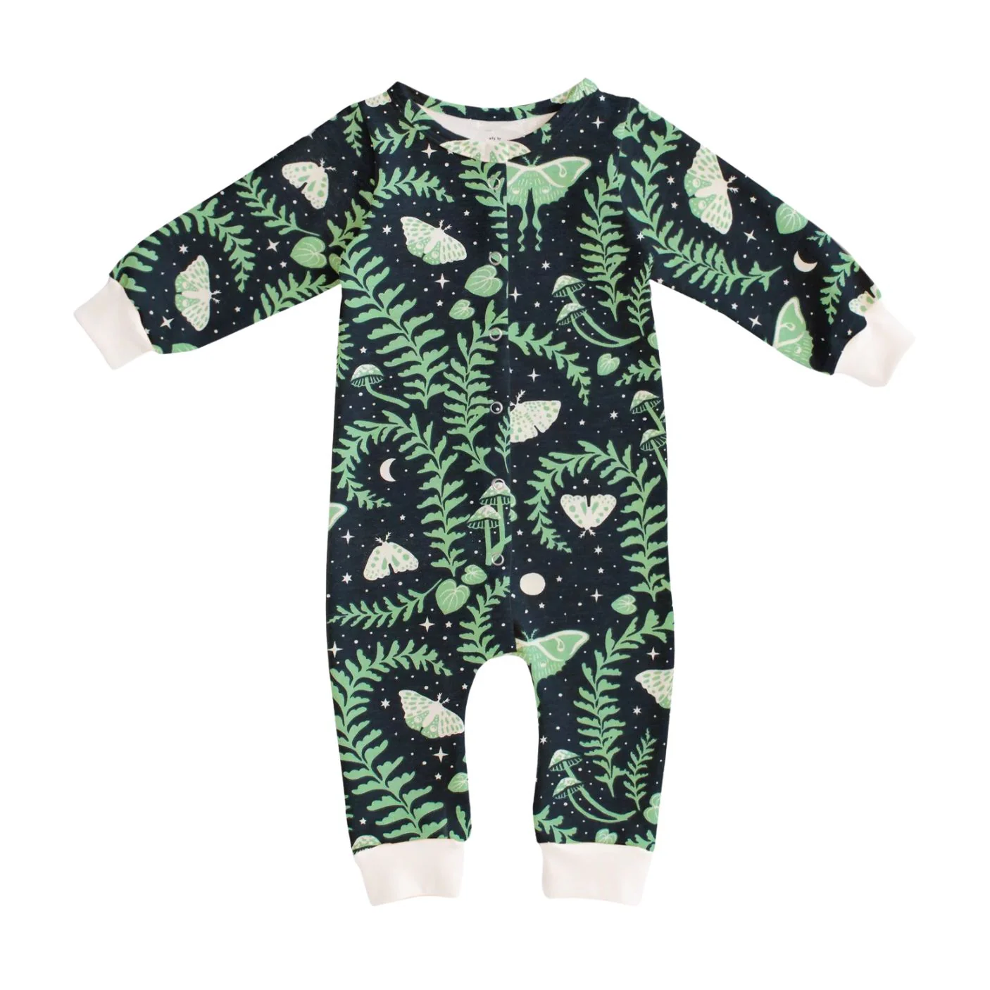 French Terry Jumpsuit - Luna Moths Night Sky by Winter Water Factory - FINAL SALE
