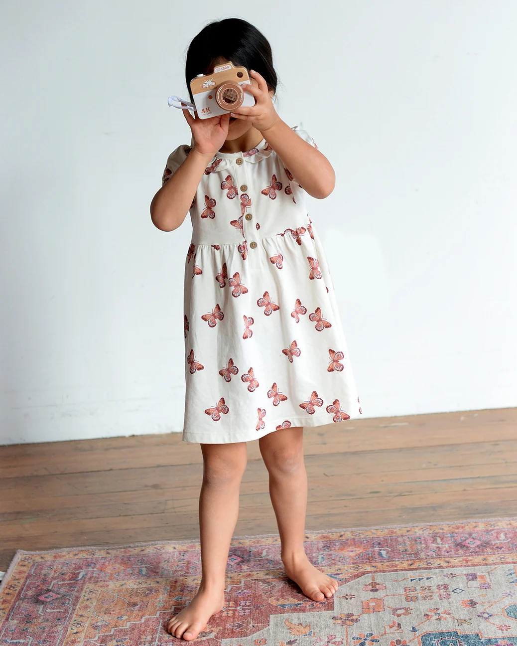 Frill Collar Puff Sleeve Dress - Butterflies by City Mouse - Image 4