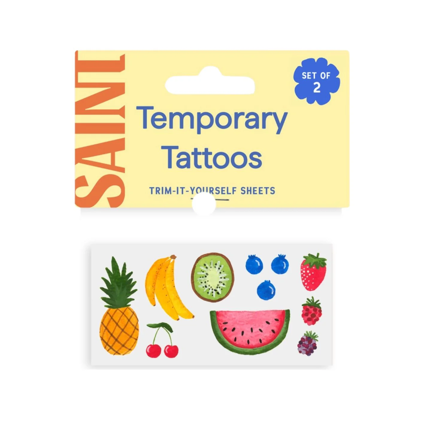 Fruit Fiesta Temporary Tattoos - Set of 2 by Saint Tattoos