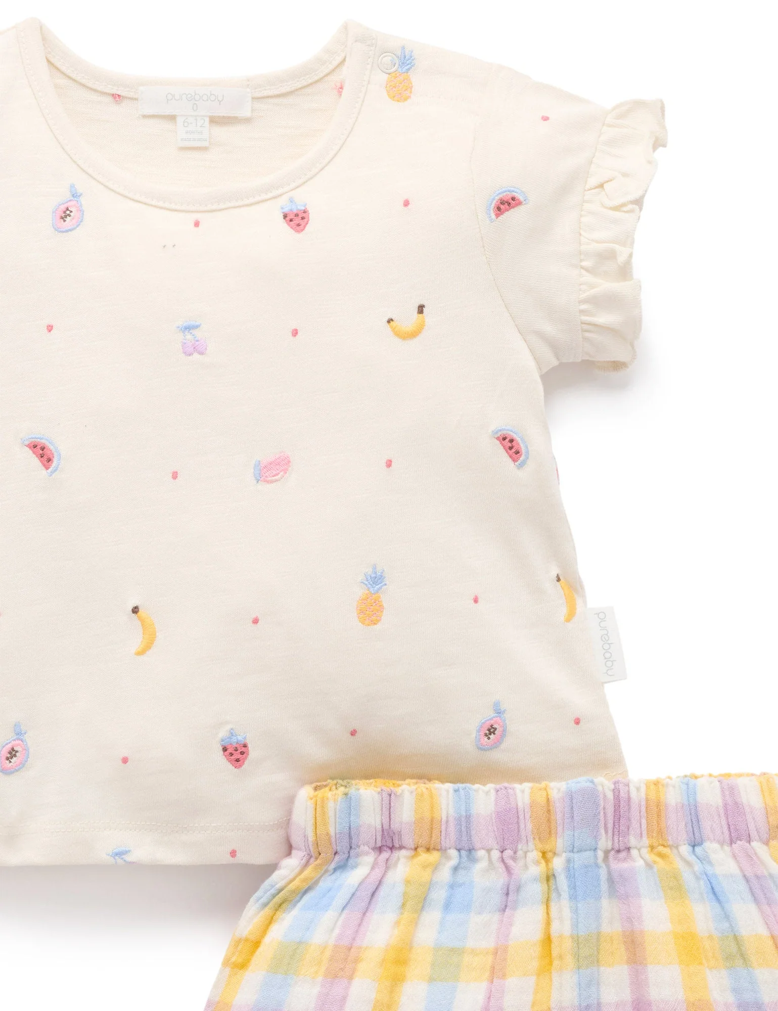 Fruity Set - Lila Check by Purebaby - Image 3
