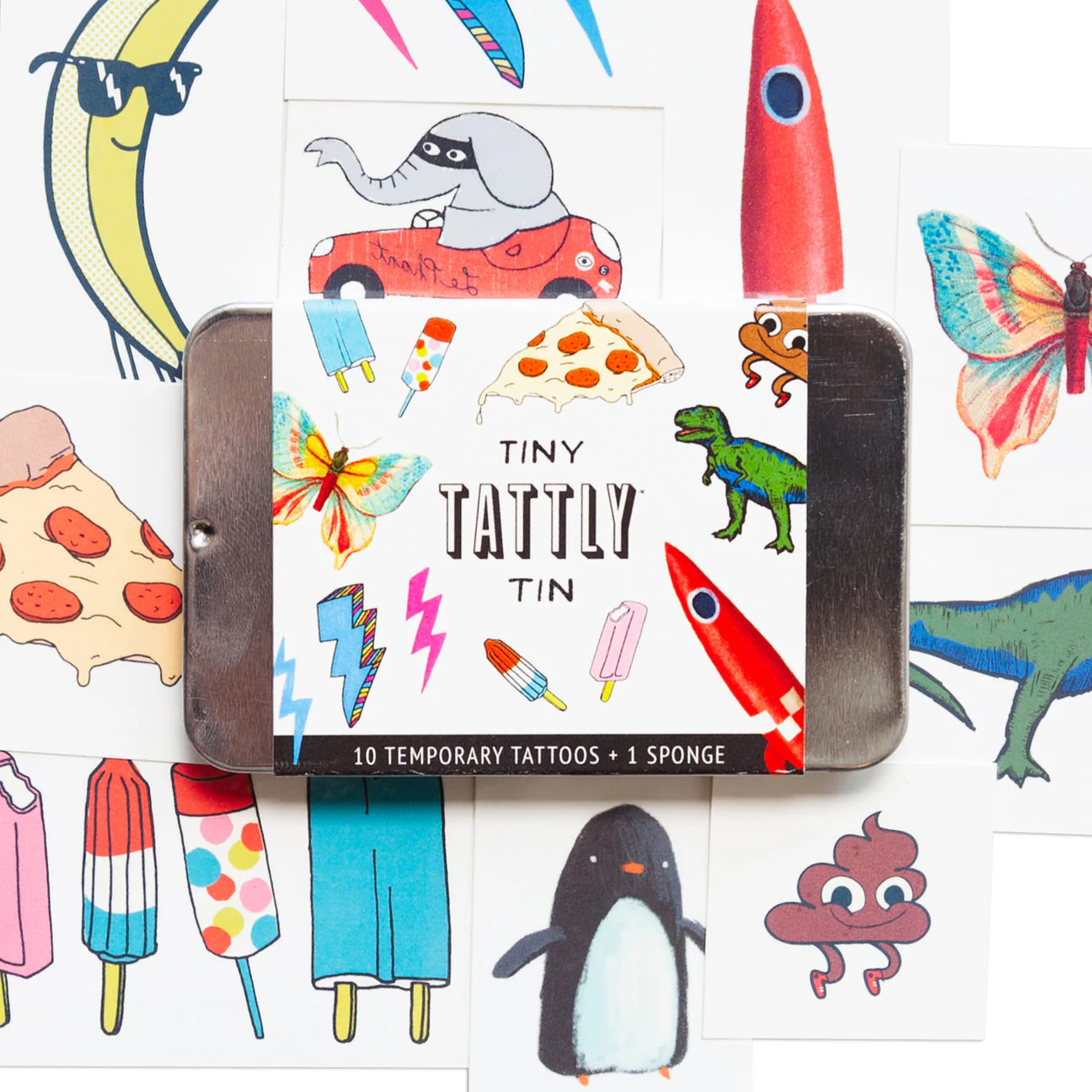 Funner Tattoo Tiny Tin - 10 Temporary Tattoos by Tattly - Image 3
