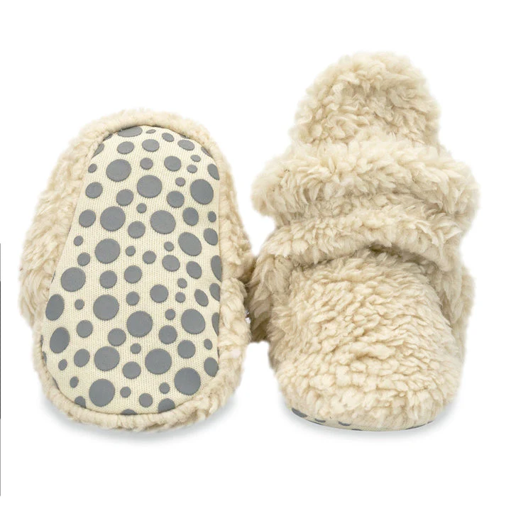 Furry Gripper Baby Bootie - Oat by Zutano - Image 5