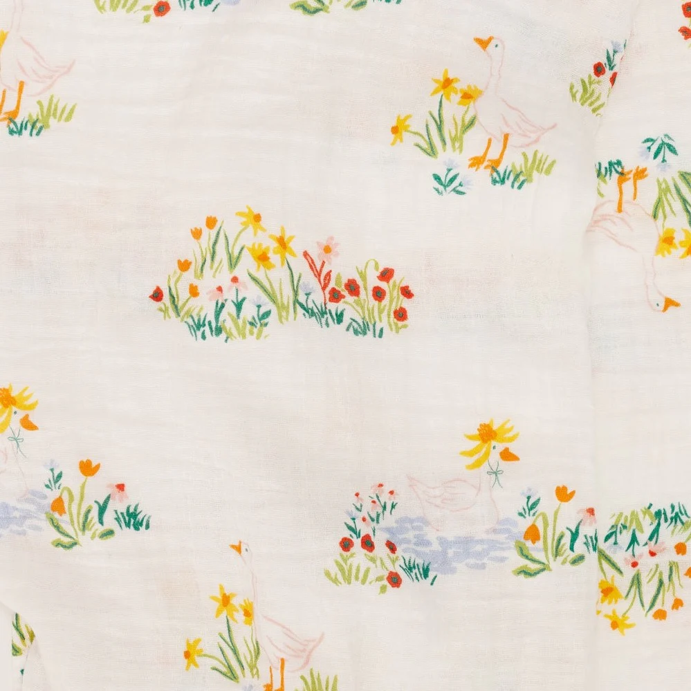 Garden Goose Muslin Swaddle by Clementine Kids - Image 2