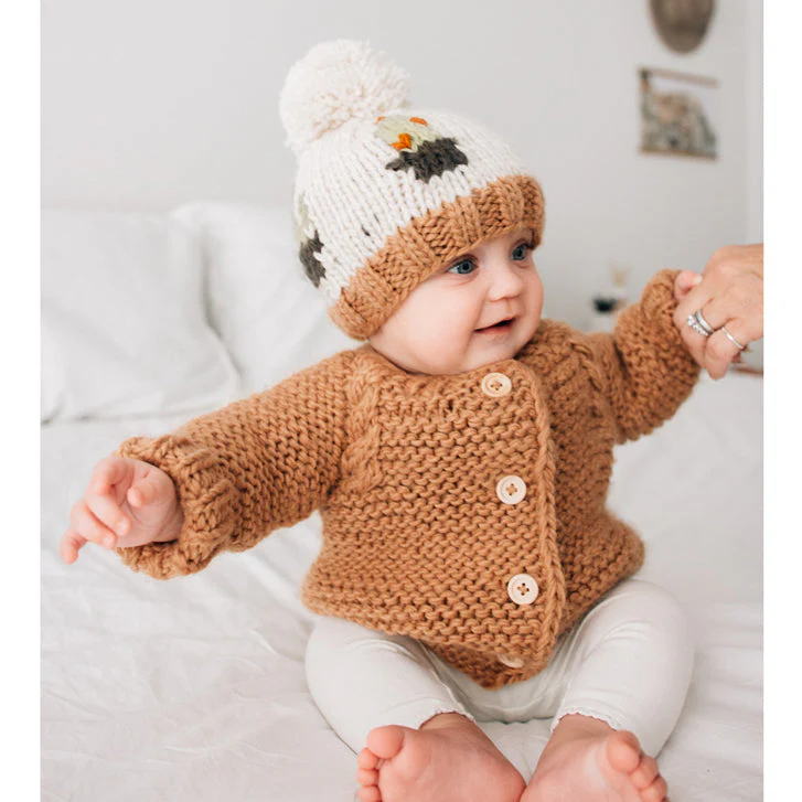 Garter Stitch Cardigan - Pecan by Huggalugs - Image 2
