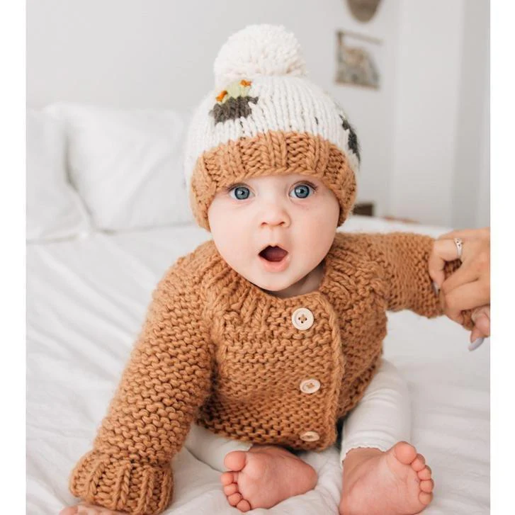 Garter Stitch Cardigan - Pecan by Huggalugs - Image 3