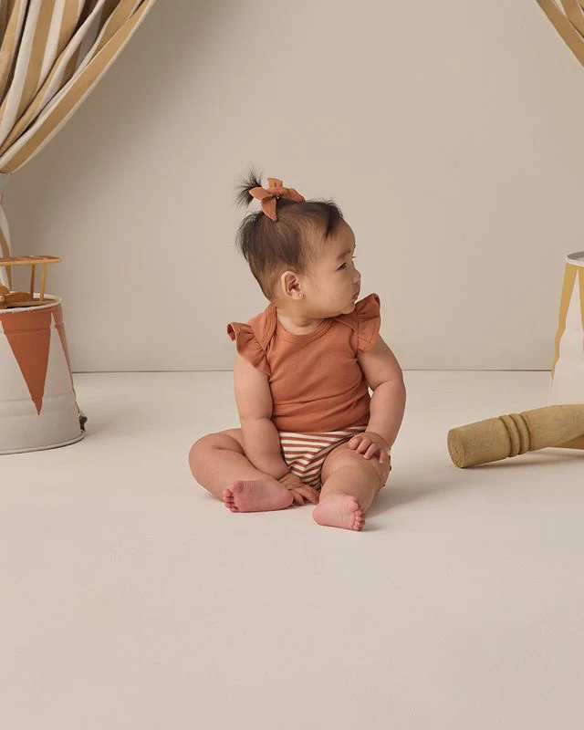 Gathered Bloomer - Poppy Stripe by Quincy Mae - Image 4