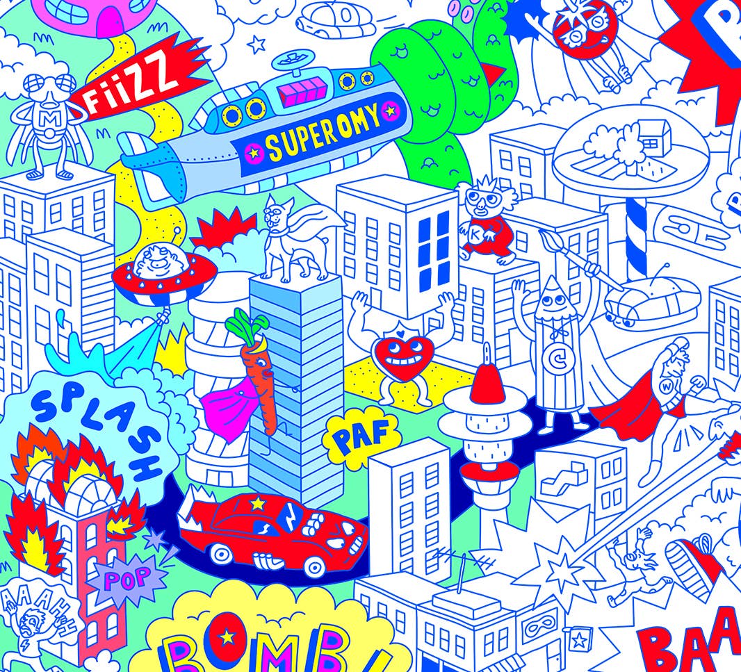 Giant Coloring Poster - Super Hero by OMY - Image 3