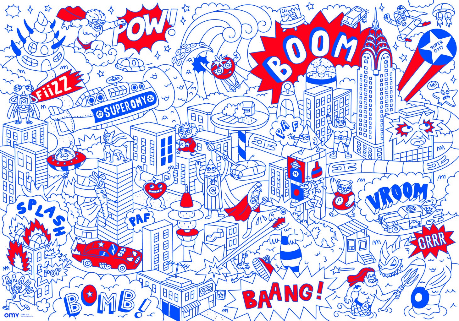 Giant Coloring Poster - Super Hero by OMY - Image 4