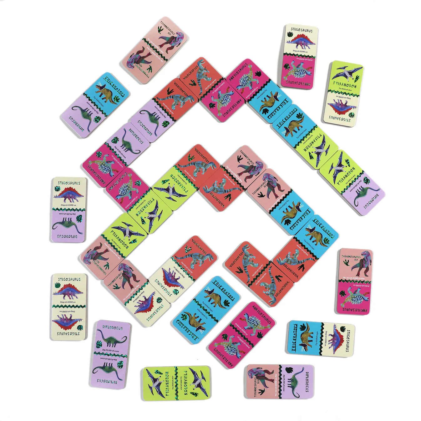 Giant Shiny Dinosaur Dominoes by Eeboo - Image 5