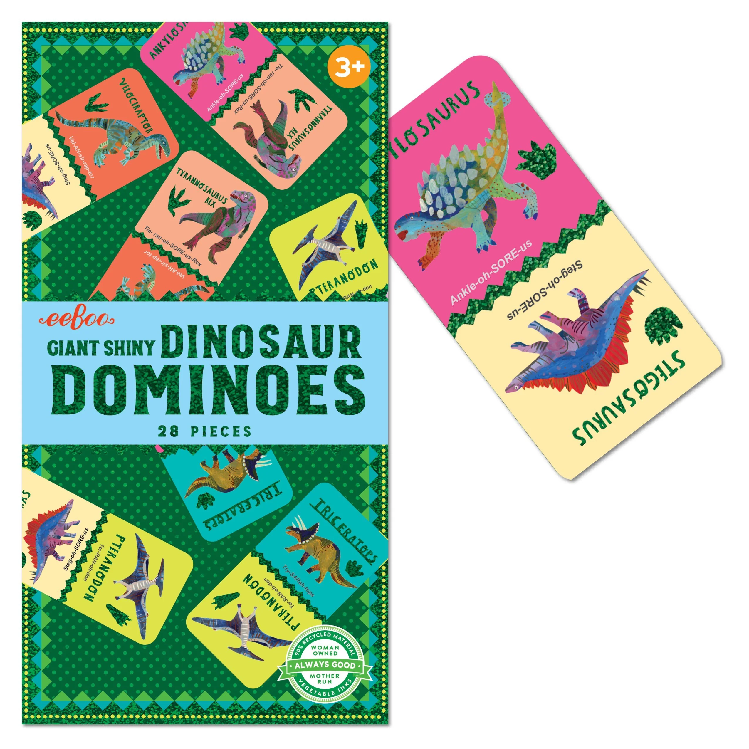 Giant Shiny Dinosaur Dominoes by Eeboo - Image 6