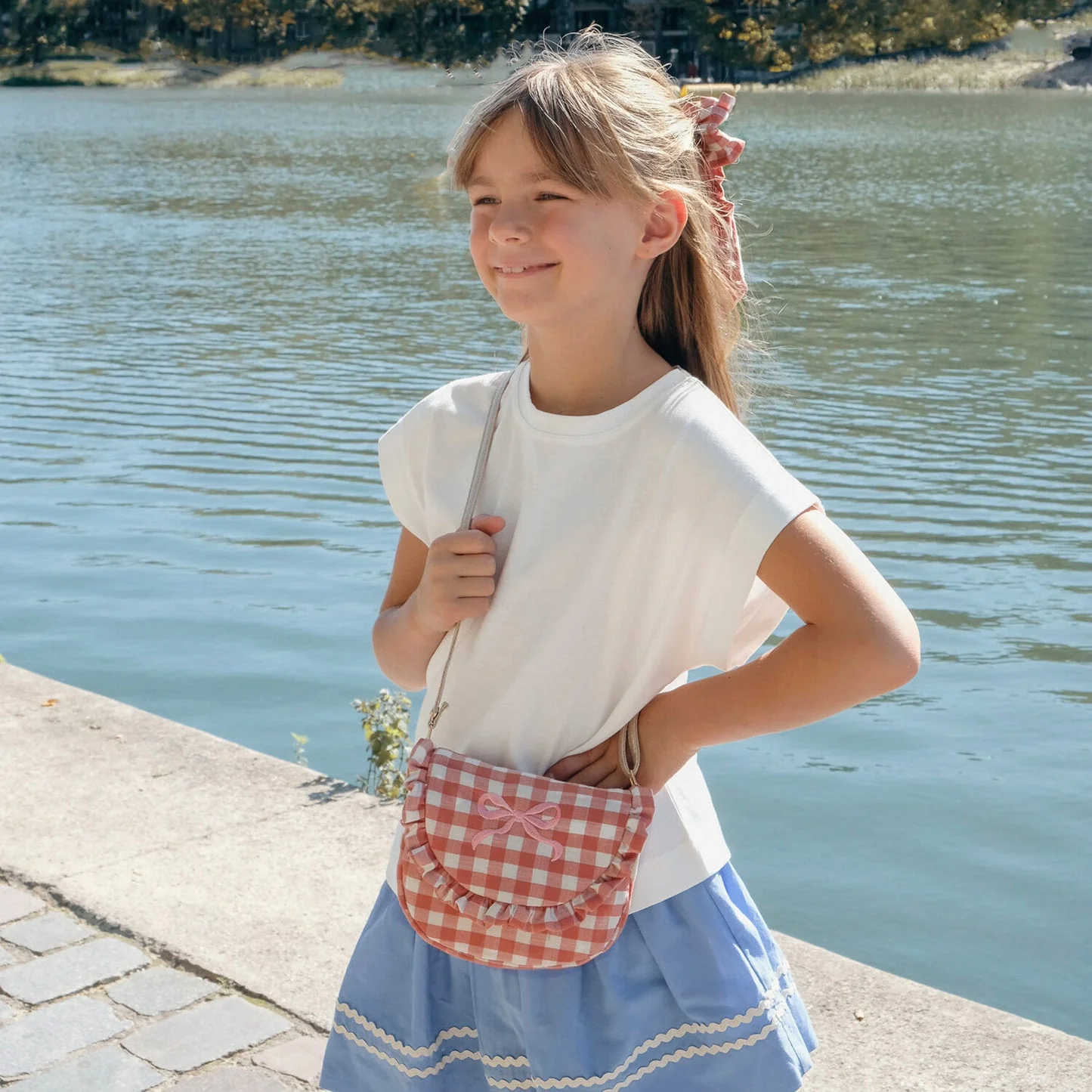 Gingham Ruffle Bow Bag by Rockahula Kids - Image 2