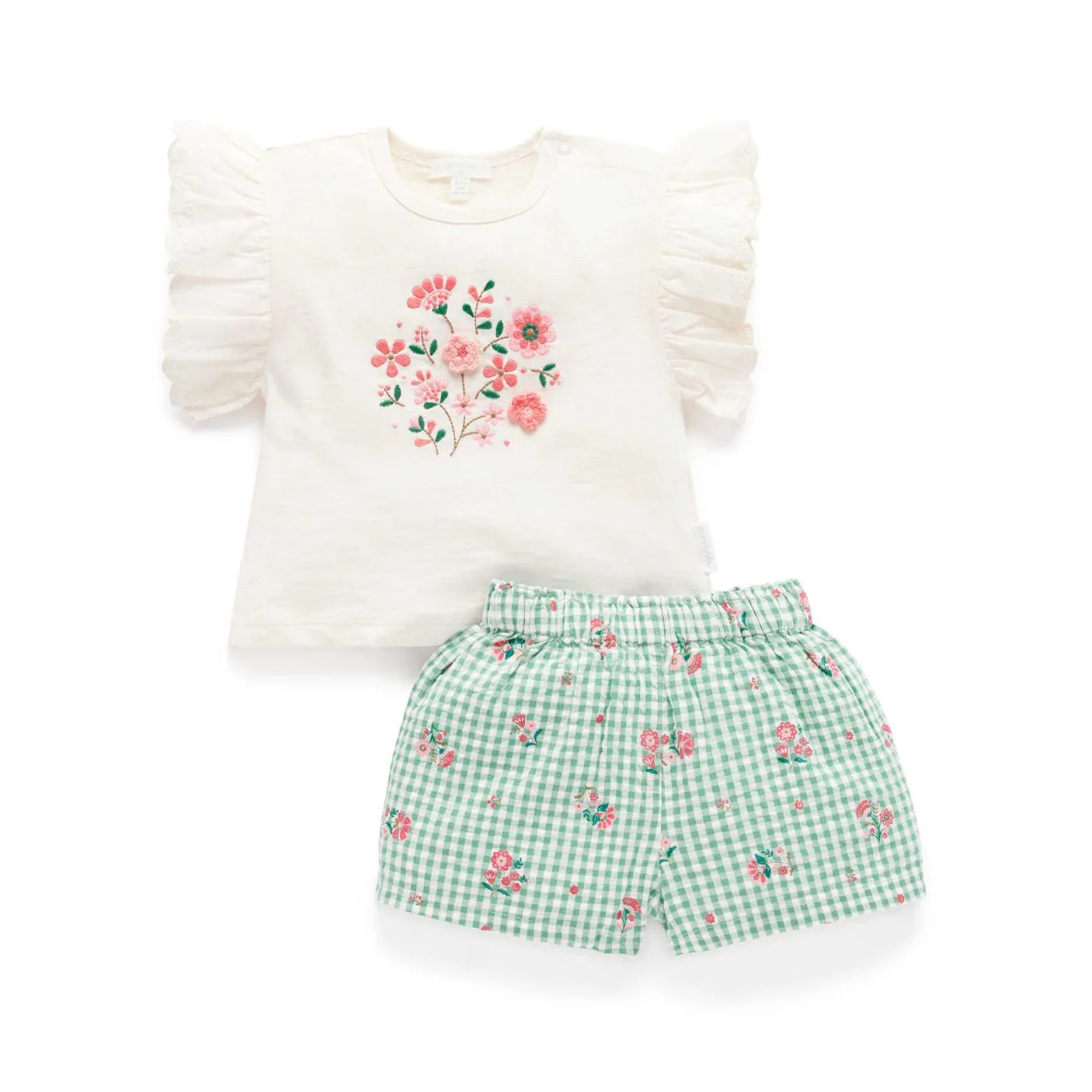 Gingham Set - Frida Print by Purebaby
