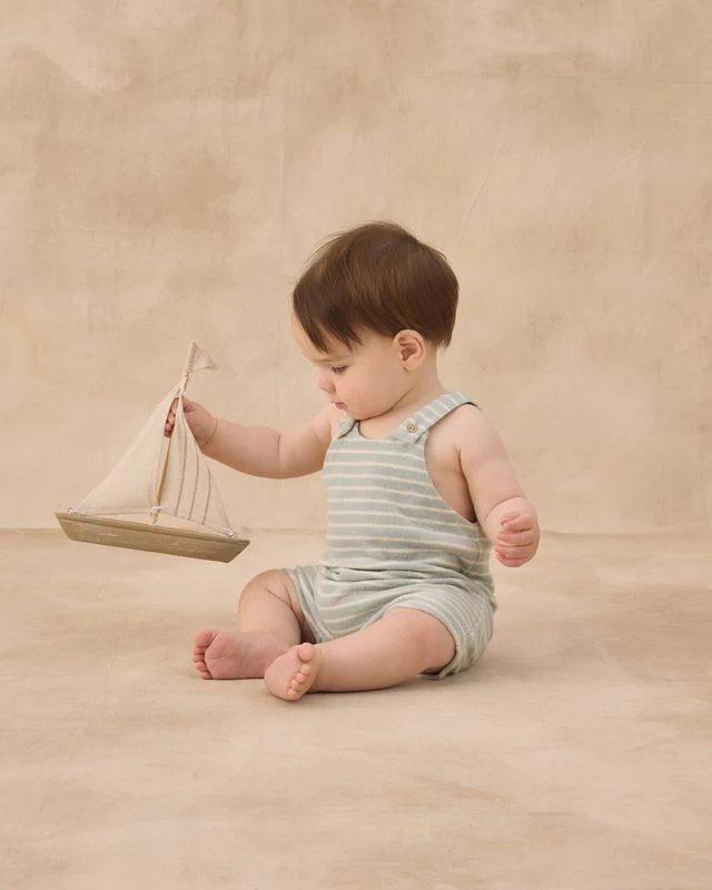 Gio Romper - Seafoam Terry Stripe by Rylee + Cru - Image 4
