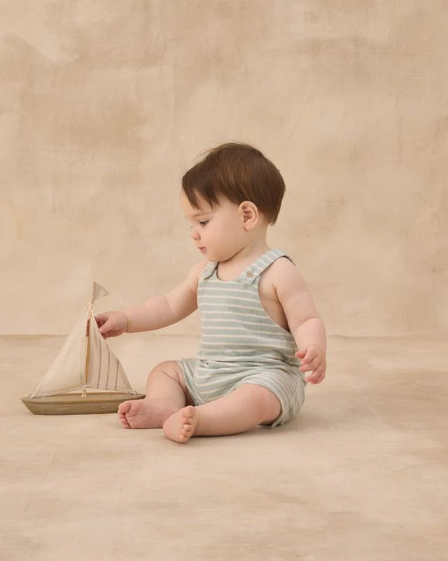 Gio Romper - Seafoam Terry Stripe by Rylee + Cru - Image 5