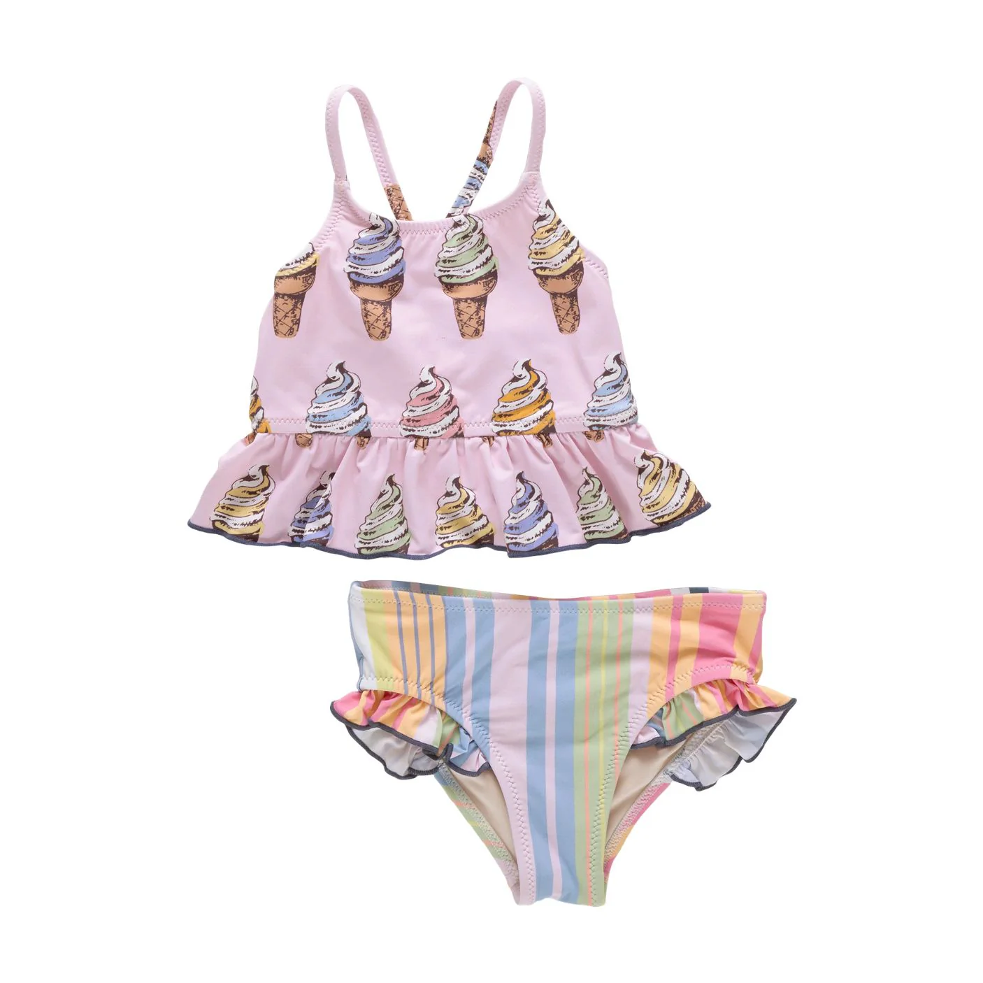 Girls Joy Tankini - Multi Soft Serve by Pink Chicken