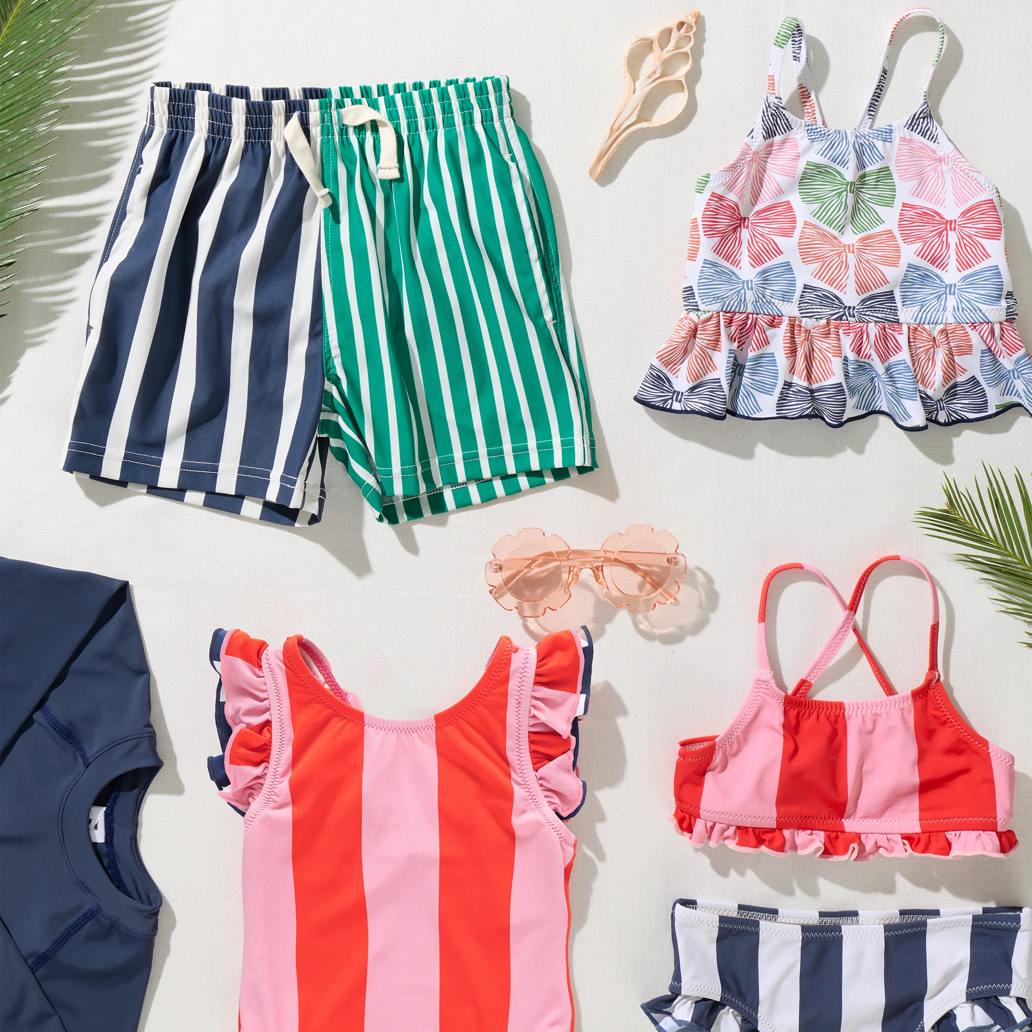 Girls Liv Suit - Pink Wide Stripe w/ Red Stripe by Pink Chicken - Image 5
