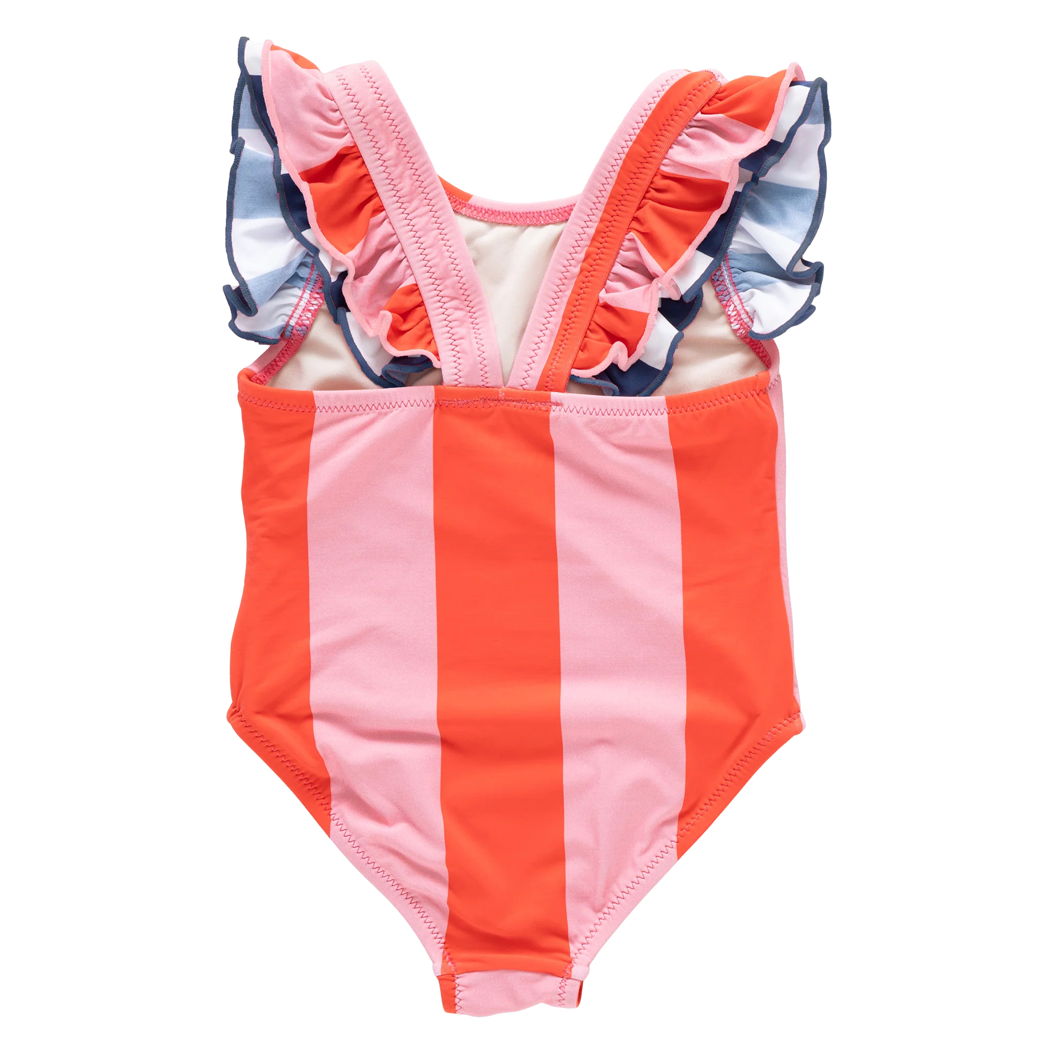 Girls Liv Suit - Pink Wide Stripe w/ Red Stripe by Pink Chicken - Image 6