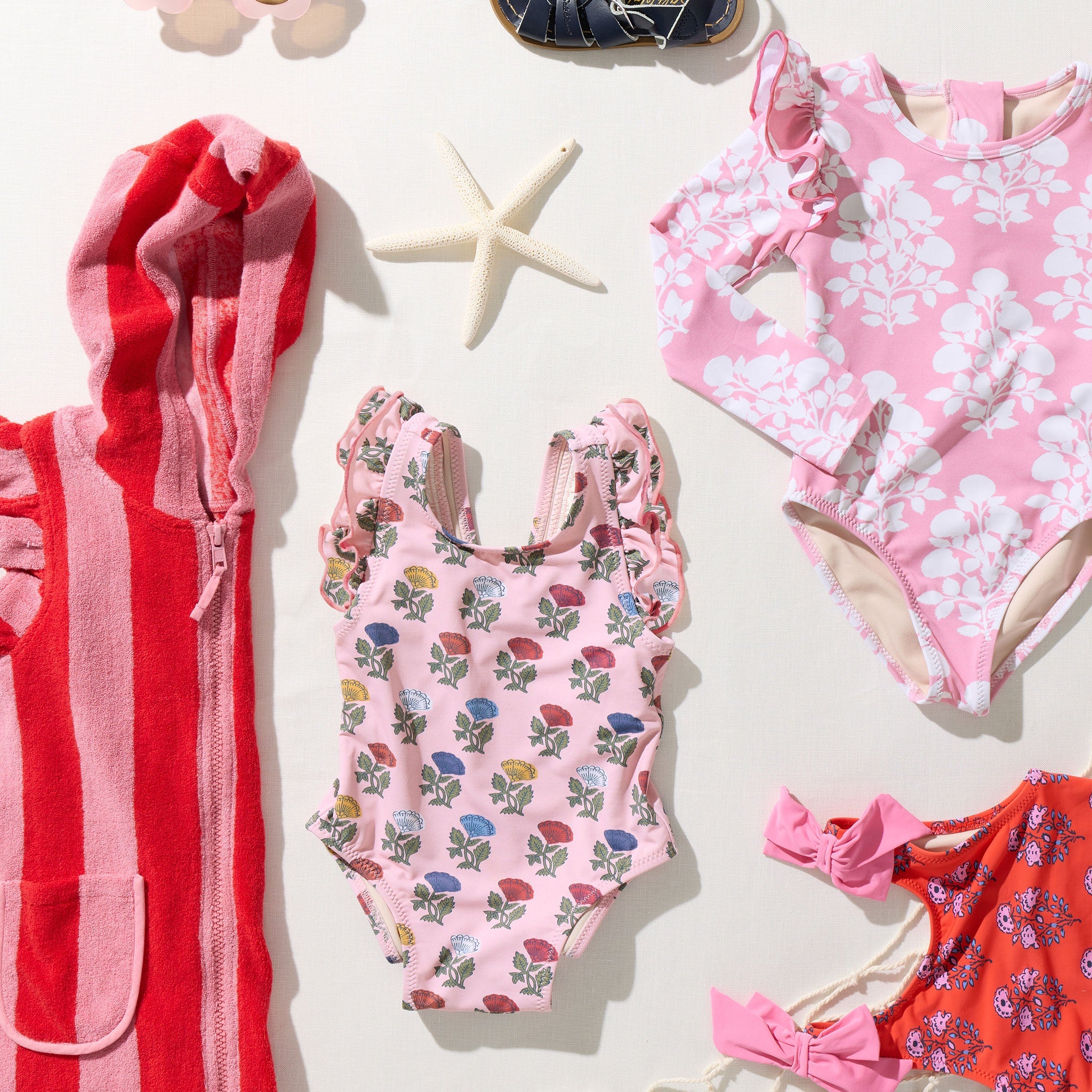 Girls Terry Coverup - Pink Red Stripe by Pink Chicken - Image 3