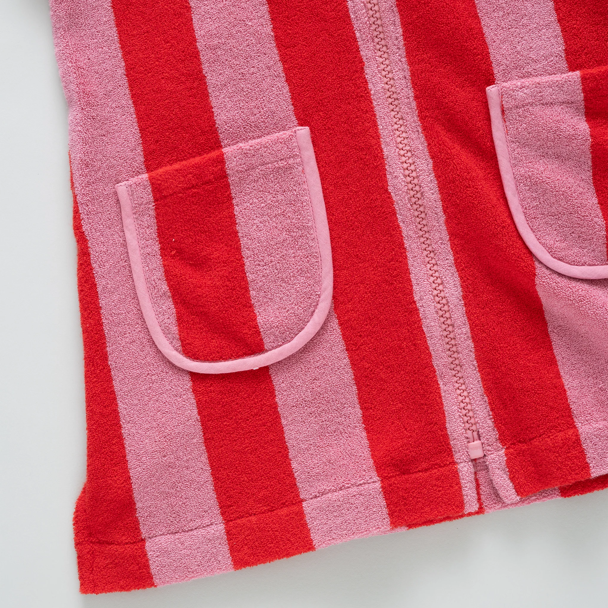 Girls Terry Coverup - Pink Red Stripe by Pink Chicken - Image 5