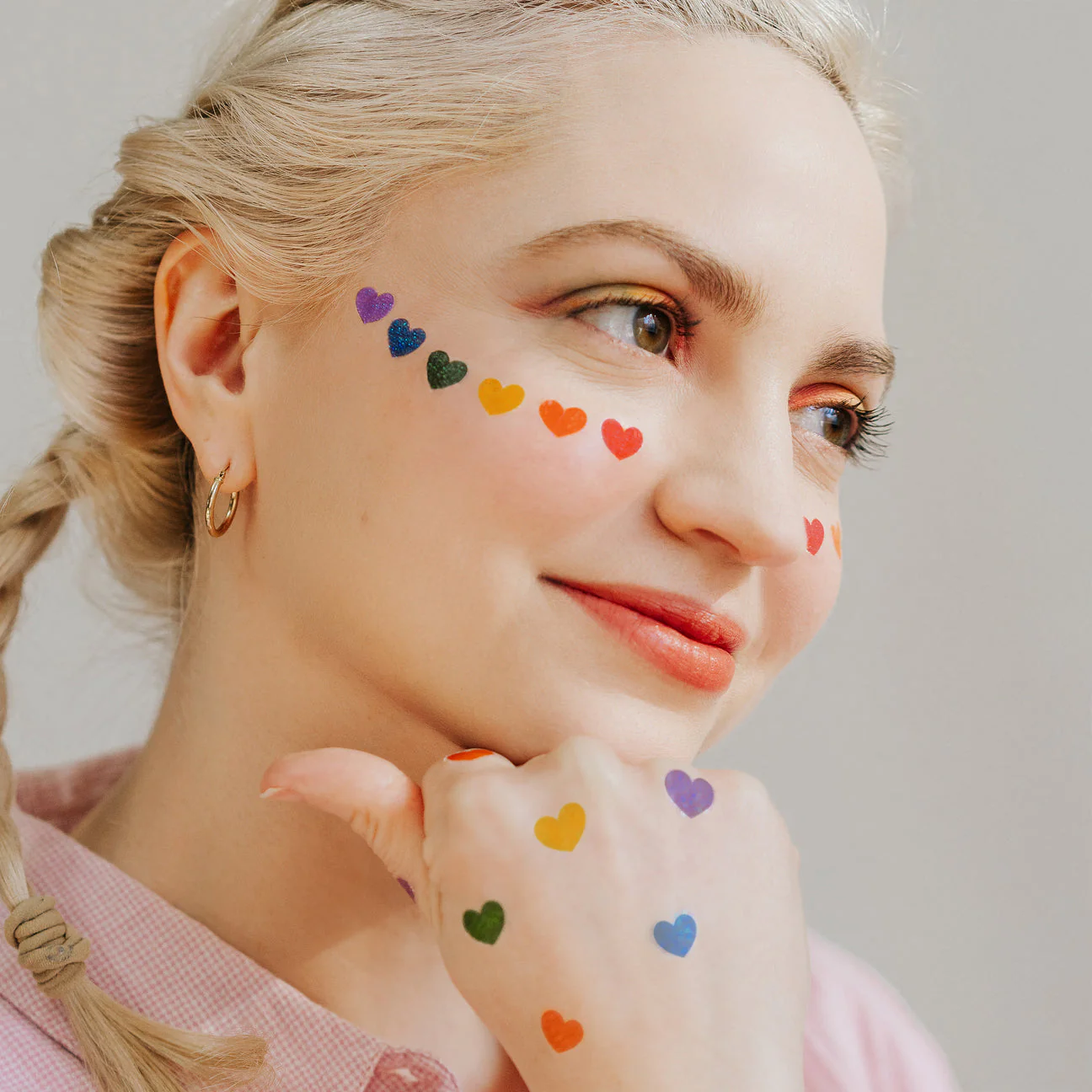 Glitter Hearts Tattoo Pair by Tattly - Image 2