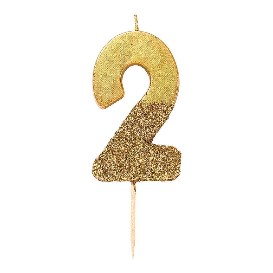 Gold Glitter Number Candle by Talking Tables - Image 2