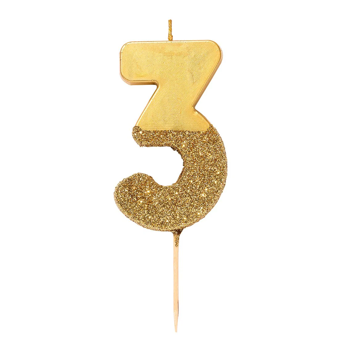 Gold Glitter Number Candle by Talking Tables - Image 3
