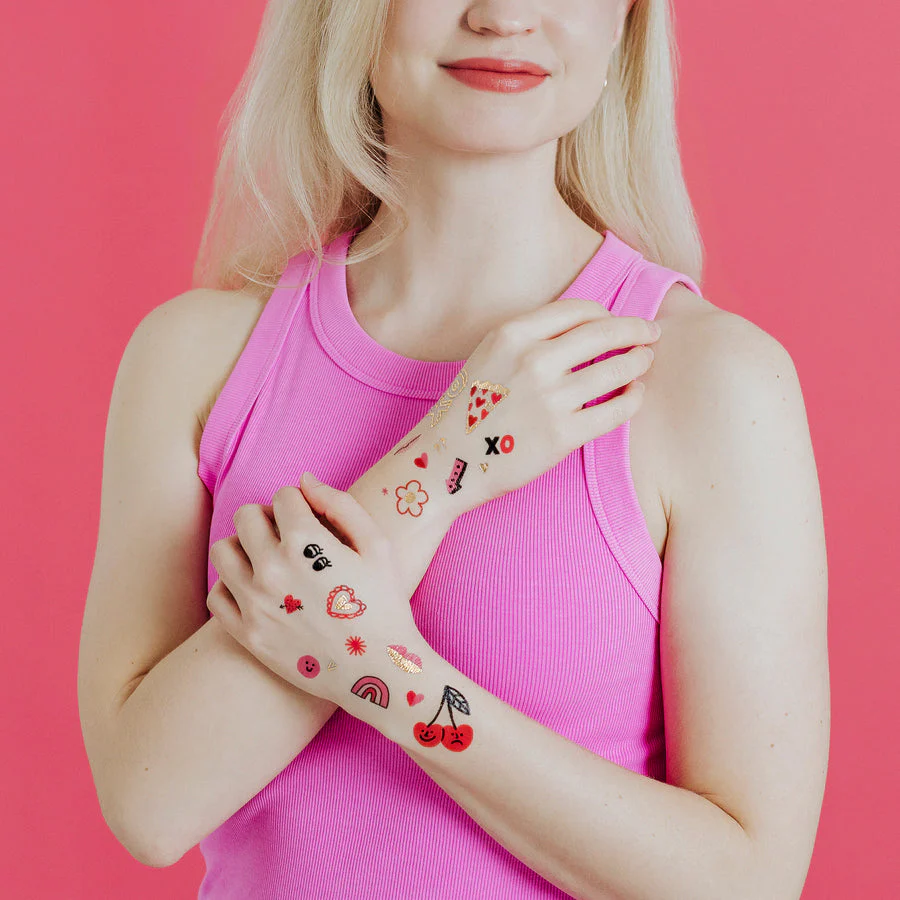 Golden Hearts Tattoo Sheet - Set of 2 by Tattly - Image 2