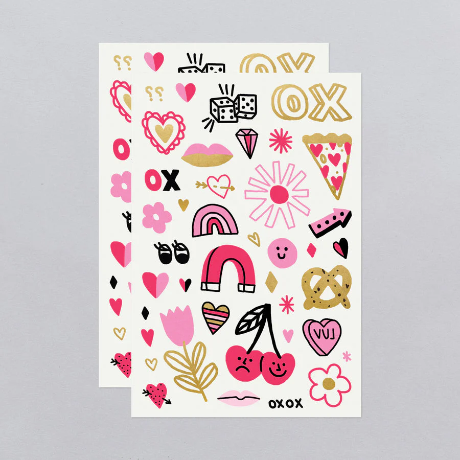 Golden Hearts Tattoo Sheet - Set of 2 by Tattly - Image 5