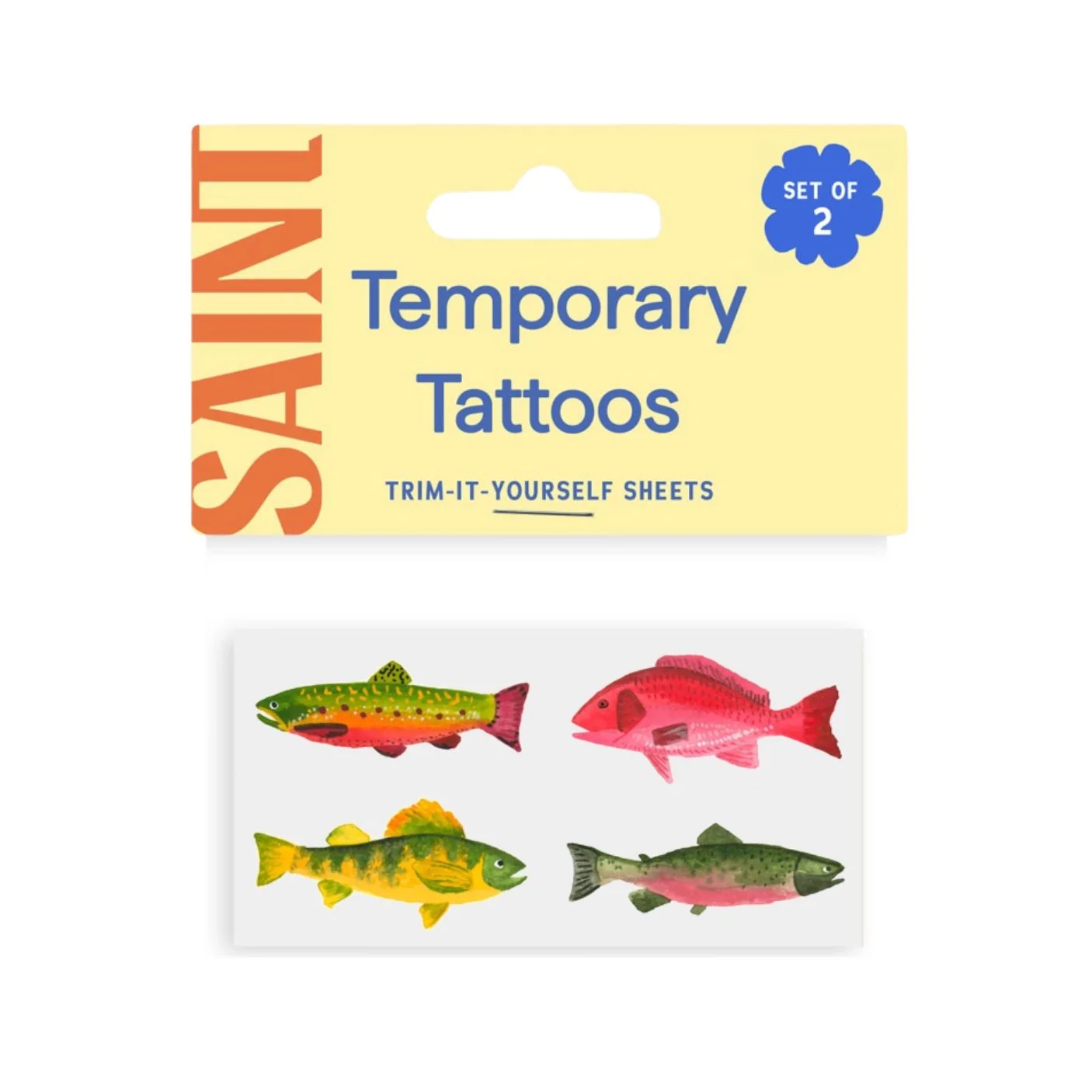 Gone Fishin' Temporary Tattoos - Set of 2 by Saint Tattoos